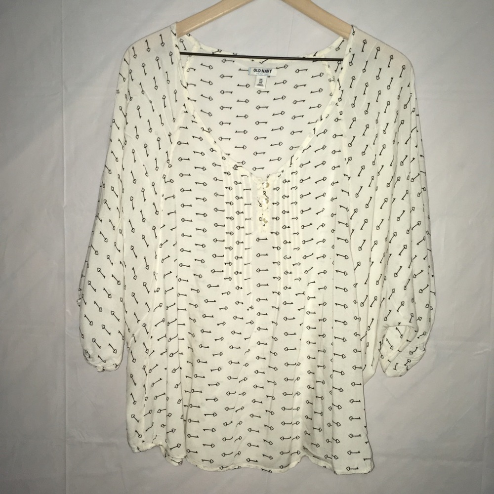 3/4 Sleeve Patterned Blouse